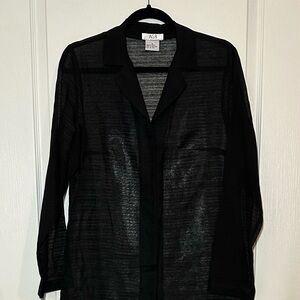 NWOT—AGB Byer California Sheer Black Shirt/Cardigan